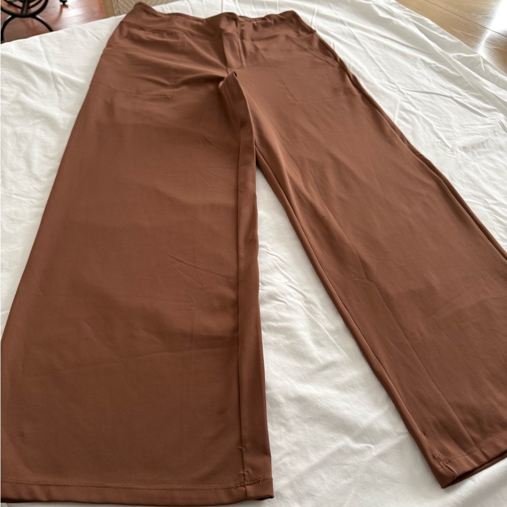 Elegant Wide Leg Tan Pants